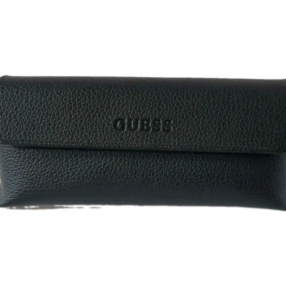 GUESS Eyeglass Sunglass Case Black Faux Leather Magnetic Clclosure Eyewear Hard